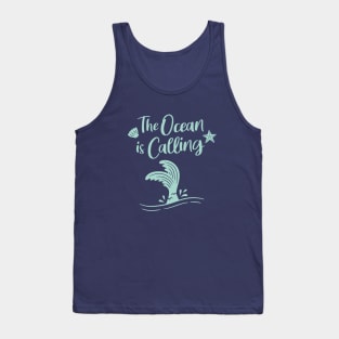 The Ocean Is Calling Mermaid Funny Tank Top